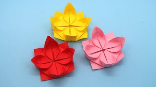 How to make a paper lotus flower - Easy Origami TUTO