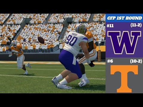 SFA Season 13 CFP Opening Round: #6 Tennessee (10-2) Vs #11 Washington ...