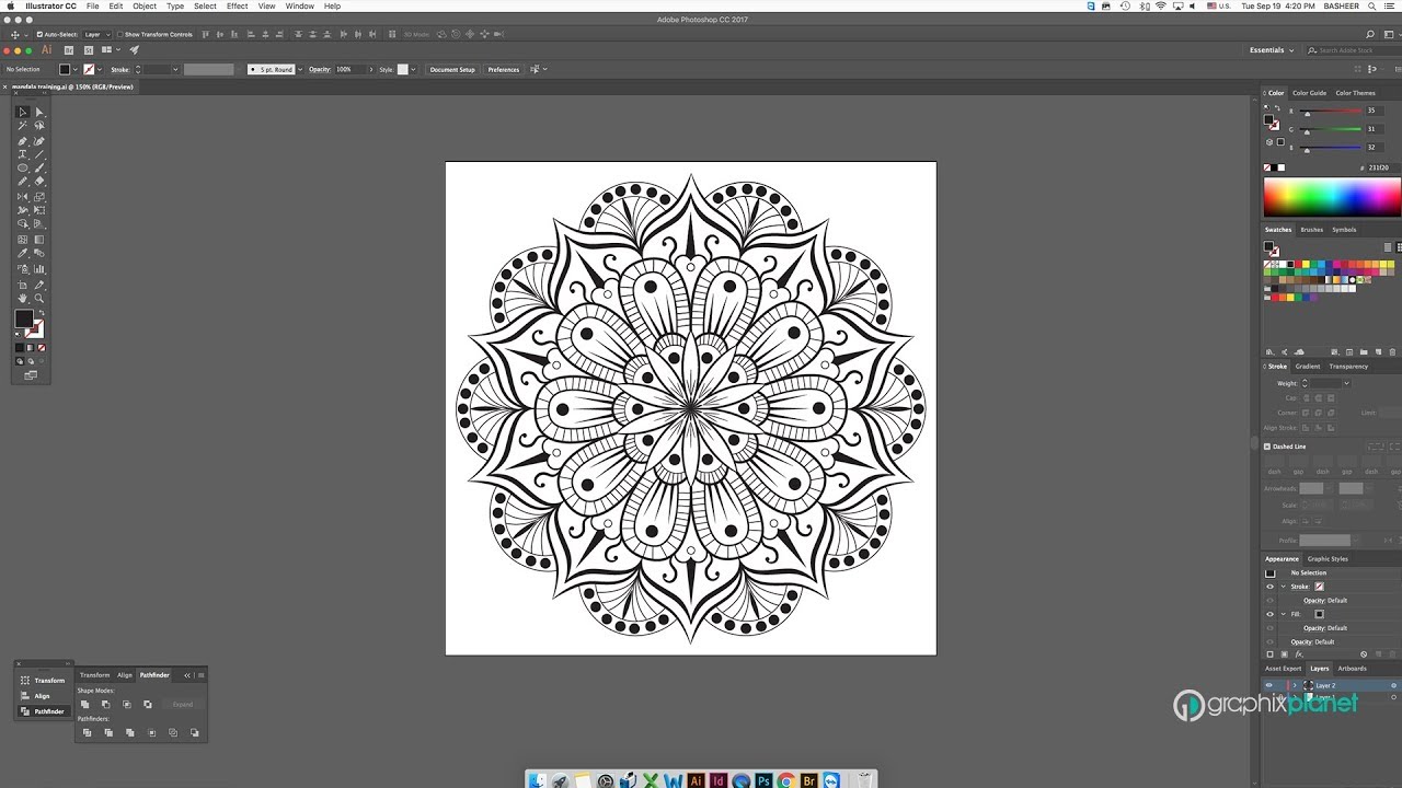 Mandala Drawing Tutorial Adobe Illustrator Cc Youtube