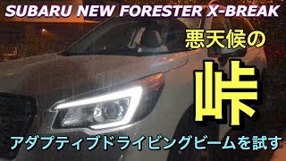 スバル 新型 フォレスター X-BREAK 悪天候の夜の峠をドライブ（試乗）！スバル アダプティブドライビングビーム（ステアリング連動ヘッドランプ）を試す！2019 SUBARU FORESTER