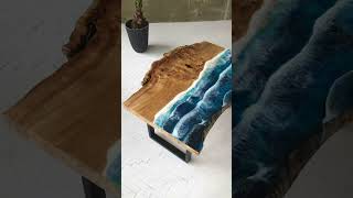 Ocean waves on epoxy resin coffee table #shorts