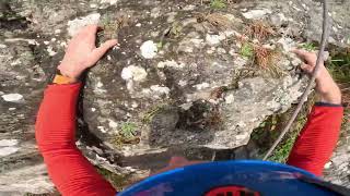 Seconding bollard butress at polney crag with @burghiker