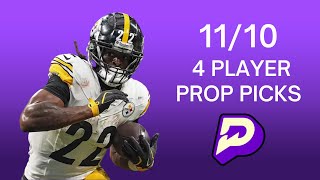 11/10 PRIZEPICKS | BEST 4 NFL WEEK 10 PLAYER PROPS | #prizepicks #prizepickstoday #nflprizepicks