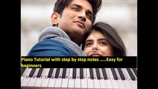 Dil bechara Song|Title Track|Sushant Singh|Piano Tutorial|Step by Step|Very Easy|Trending