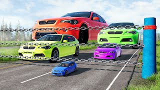 Giant Cars x Small Cars vs Chains x Spikes x Speed Bumps x Potholes ▶️ BeamNG Drive