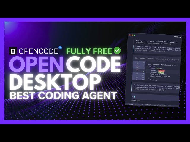 Opencode Desktop The Best Ai Coding Agent Ever Completely Free Bye