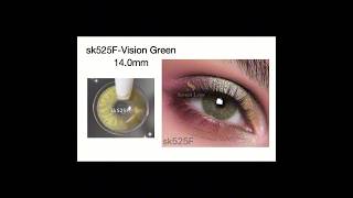 sk525F-Vision yellow Green contact lense #contactlenses #eyelenses #beauty #coloredlenses #softlens