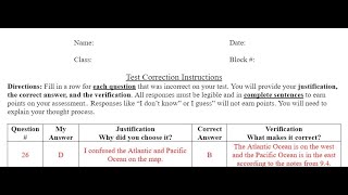 Test Corrections Instructions