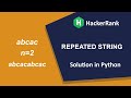 Repeated String |  Hacker Rank | Solution in Python