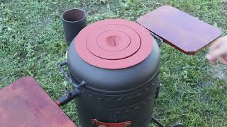 Wood-burning stove from a small gas cylinder!