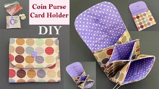 Very Easy DIY Coin Purse | Credit Card Holder | Mini Pouch | Sewing Project | Fabric Wallet Mini Bag