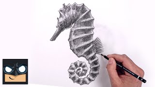 How To Draw a Seahorse | Sketch Art Lesson (Step by Step)