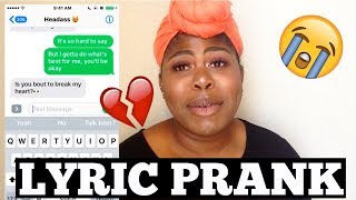 SONG LYRIC PRANK ON MY BOYFRIEND *FAIL* | Chika Awujo ♡