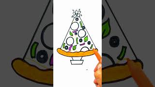 How to Draw Christmas Tree || Pizza Tree ||#shorts  ||#viral  ||#youtubeshorts ||#shortvideo