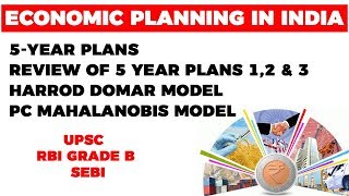 Economic planning in India, Review of 5 year plans 1,2 & 3, Harrod Domar model, PC Mahalanobis model
