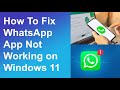 How To Fix WhatsApp App Not Working on Windows 11