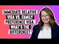 What’s the difference between an immediate relative visa and a family preference visa?