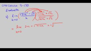 CPM Calculus 4-130 - Evaluating limits