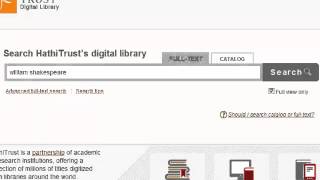 The HathiTrust Digital Library: Basic Search