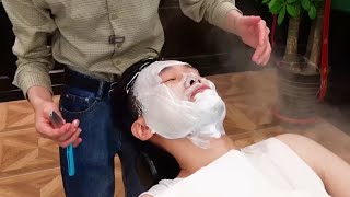 ASMR 专业的男士修面，声音舒适，我很享受，聊天助眠