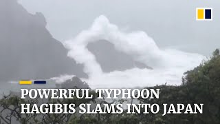 Powerful Typhoon Hagibis slams into Japan