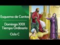 Esquema de Cantos Domingo XXIX del tiempo ordinario. Ciclo C.