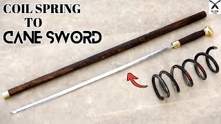 Forging Secret Cane Sword from Coil Spring