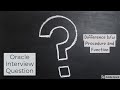 Difference Between Procedure and Functions in Oracle|Oracle Interview Questions|SQL INTERVIEW