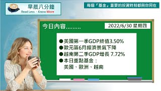 美國第一季GDP終值3.50% - 20220630早晨八分鐘直播