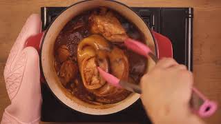 【鑄鐵鍋開運年菜🀄️】筍乾滷豬腳/蹄膀 | Chinese Braised Pork Feet with Bamboo Shoots