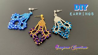 Chandelier Earrings || How to make Beaded Earrings