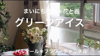 まいにち植物＊花と器「スプレーバラ＊グリーンアイス」パルテール＊フラワーチャンネル　#花のある暮らし　＃植物の力　＃パルテール