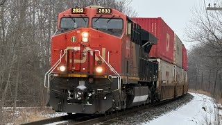 CN LEADER! Railfanning the CPKC mactier subdivision (JAN 25, 2025)