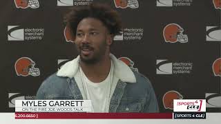 Browns Edge Rusher Myles Garrett Responds to the Fire Joe Woods Talk - Sports4CLE, 12/15/22