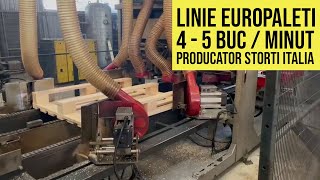 Linie productie paleti si europaleti ✨ Productivitate 4-5 paleti/min ✨ Model GSI 170 - Storti Italia