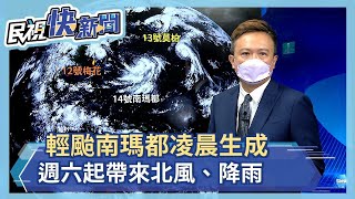 輕颱南瑪都凌晨生成 週六起帶來北風、降雨－民視新聞