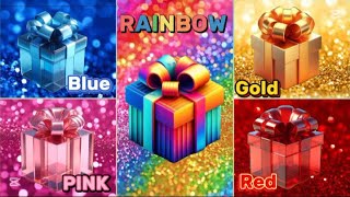 Coose your gift 🎁🤮🤑🥰|| 5 gift box challenge|| Pink, Gold, Rainbow, Blue \u0026 Red  💙💛💖♥️🌈#chooseyourgift