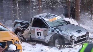 Big crash at Heinola rally 16.01.2016