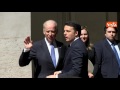 biden a roma i saluti calorosi con renzi