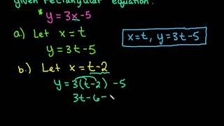 Find Two Parametric Equations for the Given Rectangular Equation