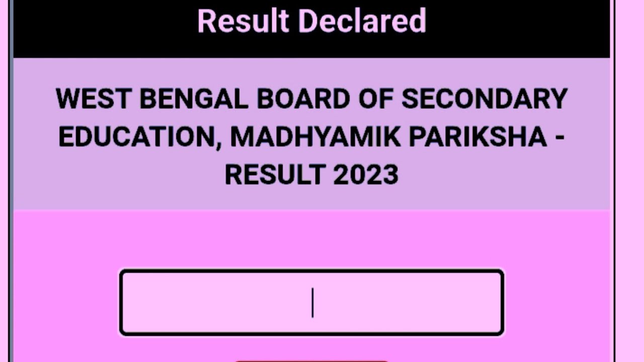 How To 19/05/2023 Madhyamik Result 2023 Online Status Check #madyamik ...