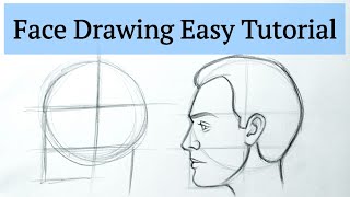 how to draw a face side view male Drawing  side face sketch EASY tutorial step by step for beginners