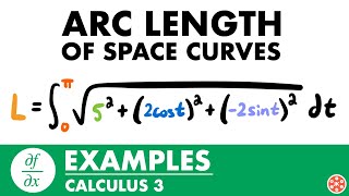 Arc Length of Space Curves Examples | Calculus 3 - JK Math