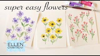 Beginner Watercolor : EASY Flowers!