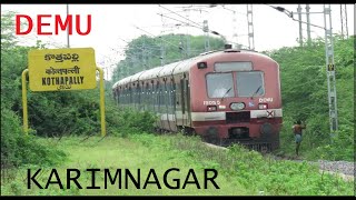 Beautiful View of DEMU Train Passing through Kothapally Railway Station in Karimnagar || INDIAN RAIL