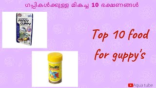 Top 10 food for guppy's ( ഗപ്പികൾക്കുള്ള മികച്ച 10 ഭക്ഷണങ്ങൾ)