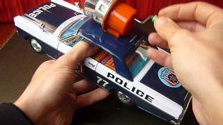 1960's MASUDAYA Modern Toys Police Ford Fairlane w/ siren