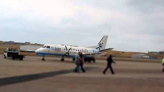 Loganair Saab 340 at Sumburgh. Canon S95 \