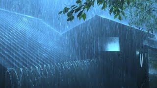 Beat Stress & Goodbye Insomnia in 3 Minutes with Heavy Rain & Thunder Sounds on a Tin Roof at Night