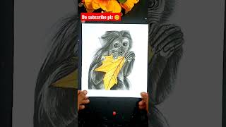 Beautiful chimpanzee sketch | #yaseenartworld #subscribe #shorts